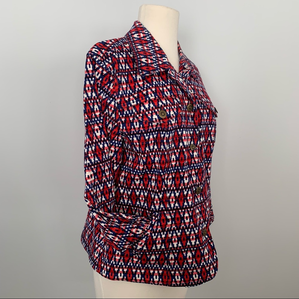 Ruby Rd. Geo Print Cotton Jacket - Picture 4 of 7